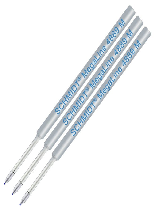Lanier Pens Pack of 3 - Schmidt 4889 MegaLine Pressurized Ball Point Refill Blue Ink Medium Tip - Image 1