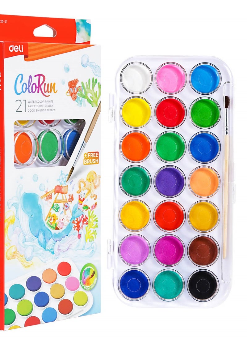 Deli 21-Piece Watercolour Cake Set With One Paint Brush Set  - Image 1