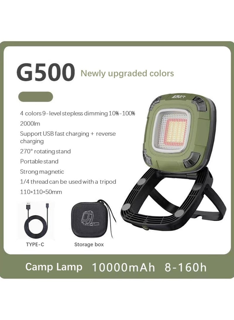 هايكر فانوس تخييم LED قابل لإعادة الشحن، مصباح تخييم بالطاقة الشمسية، ضوء تخييم محمول، ضوء خيمة للمشي لمسافات طويلة والتخييم والمنزل وانقطاع الطاقة والطوارئ والإعصار وإمدادات الطاقة المؤقتة (10000 مللي أمبير في الساعة) - Image 1