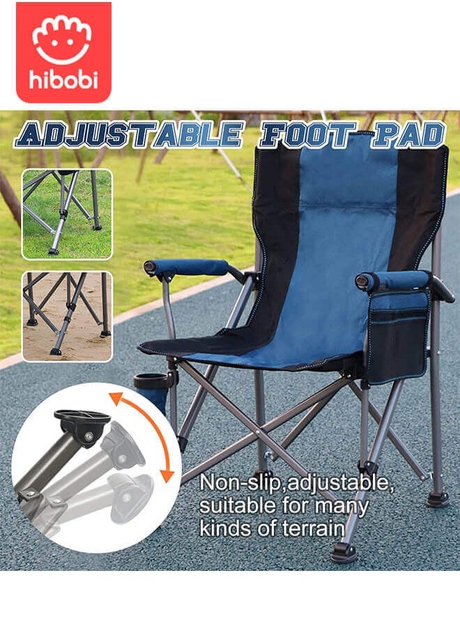 hibobi Portable Folding Camping Chair, Foldable Travel/Beach Chair, Equipped with Cup Holder & Storage Pocket, Reinforced Steel Frame, Supports up to 150kg  - Image 3