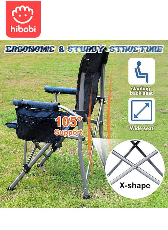 hibobi Portable Folding Camping Chair, Foldable Travel/Beach Chair, Equipped with Cup Holder & Storage Pocket, Reinforced Steel Frame, Supports up to 150kg  - Image 5