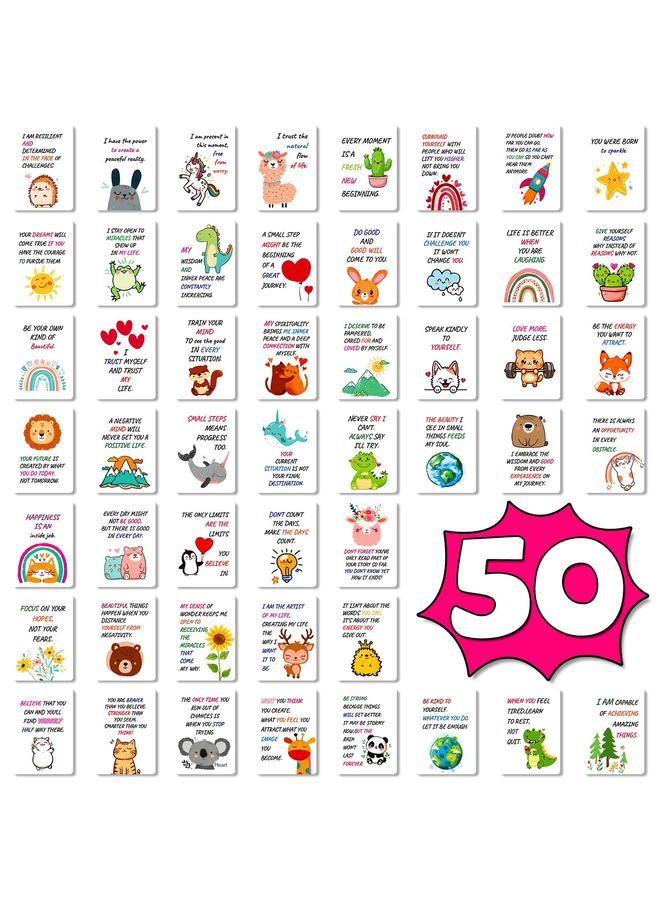 Bluejw Selling New 50 Cartoon Positive Energy Incentive Text Postcards Selling High-end Simple Exciting - Image 1