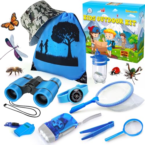 YOPINSAND Kids Explorer Kit Bug Catcher Kit Camping Gear for Kids Outdoor Exploration Set with Backpack Hat Binoculars Ideal Outdoor Camping Adventure Toys for Boys Girls 312 - Image 1