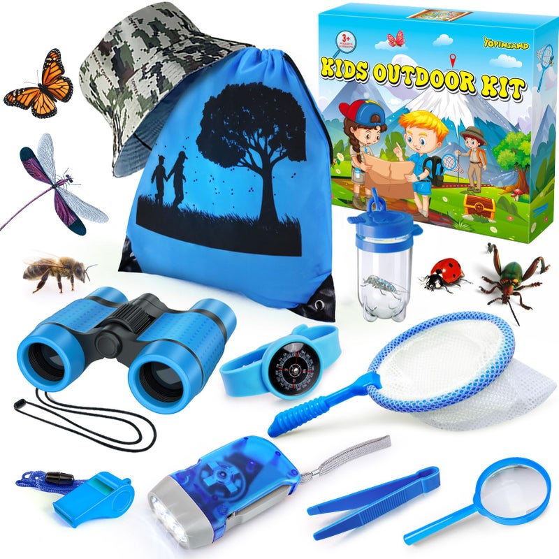 YOPINSAND Kids Explorer Kit Bug Catcher Kit Camping Gear for Kids Outdoor Exploration Set with Backpack Hat Binoculars Ideal Outdoor Camping Adventure Toys for Boys Girls 312 - Image 3