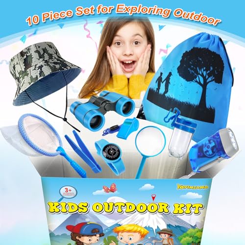 YOPINSAND Kids Explorer Kit Bug Catcher Kit Camping Gear for Kids Outdoor Exploration Set with Backpack Hat Binoculars Ideal Outdoor Camping Adventure Toys for Boys Girls 312 - Image 5