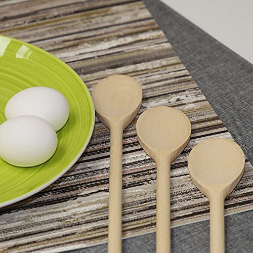 BICB 3-PCS 12″ Long Beechwood Wooden Cooking Spoons – Heat-Resistant, Non-Scratch Mixers for Non-Stick Cookware | Sustainably Sourced European Crafting - Image 2