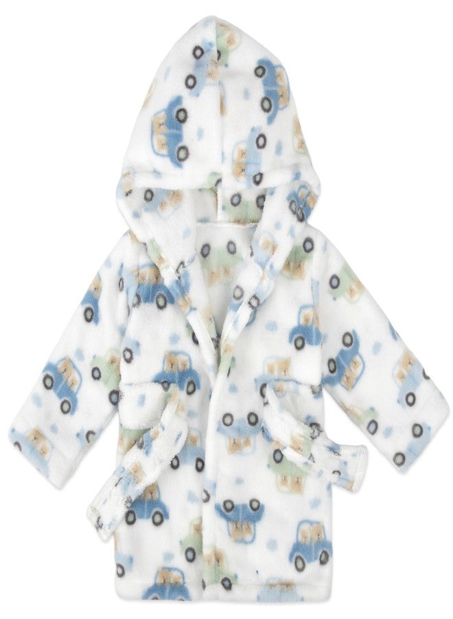 Baby Essentials Baby Bathrobe & Minky Lovey Blanket Set - Hooded Robe & Snuggler for Boys & Girls (0-9 Months) (Cars and Bear) - Image 3
