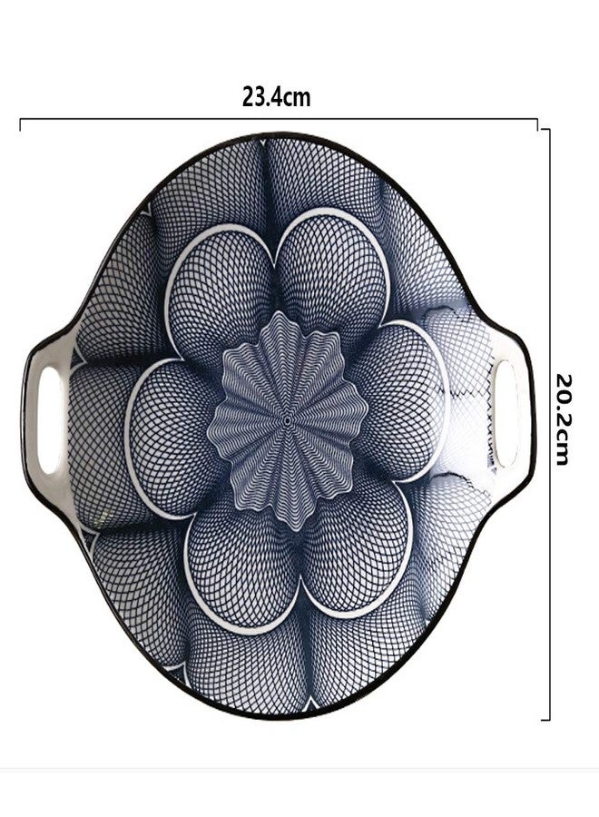 BOSILI Set of 2 Japanese Ceramic Dinner Plates with Handles, Large Pasta Bowls, Oven Safe Shallow Serving Plates for Seafood, Salad & Steak, Porcelain Baking Pans, Dishwasher Safe - Image 2
