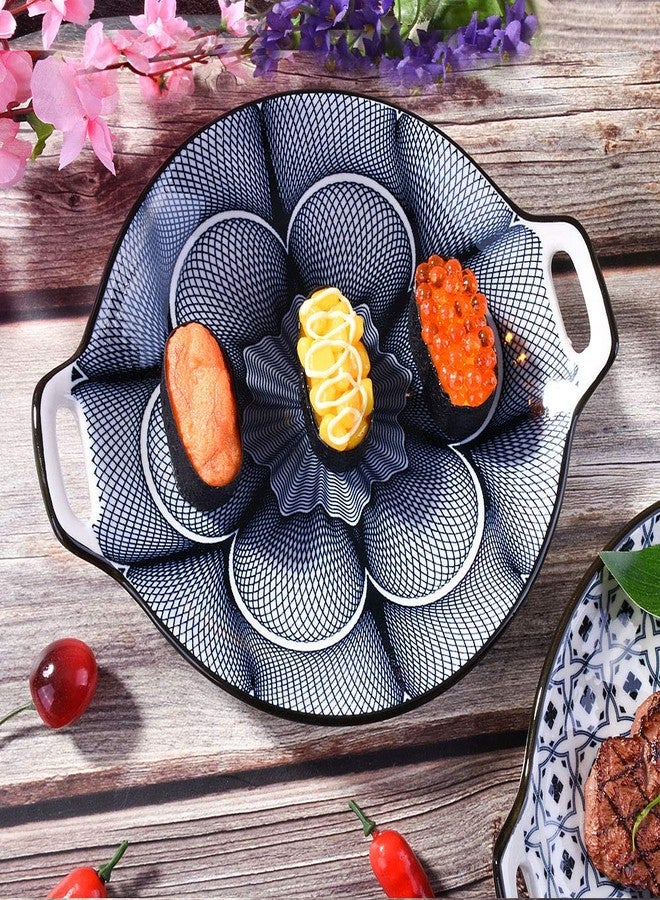 BOSILI Set of 2 Japanese Ceramic Dinner Plates with Handles, Large Pasta Bowls, Oven Safe Shallow Serving Plates for Seafood, Salad & Steak, Porcelain Baking Pans, Dishwasher Safe - Image 3