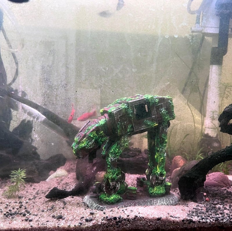 YZHZOM at-at Walker Aquarium Decorations Cool Fish Tank Decorations ATAT Walker Aquarium Decor Aquarium Castle Decor Betta Fish Hide Cave Ornament war Aquarium Decor - Image 4