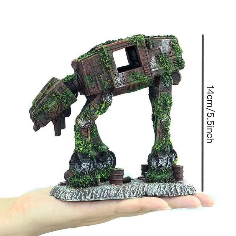 YZHZOM at-at Walker Aquarium Decorations Cool Fish Tank Decorations ATAT Walker Aquarium Decor Aquarium Castle Decor Betta Fish Hide Cave Ornament war Aquarium Decor - Image 3
