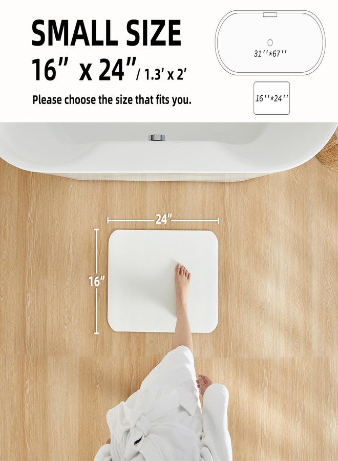 TYUU White Bath Mat, Bathroom Rugs Non Slip Washable Thin Absorbent Quick Dry Bath Mat Fits Under Door Bathroom Floor Mat Perfect for Bath, Shower, or Sink 16"x24" White - Image 2