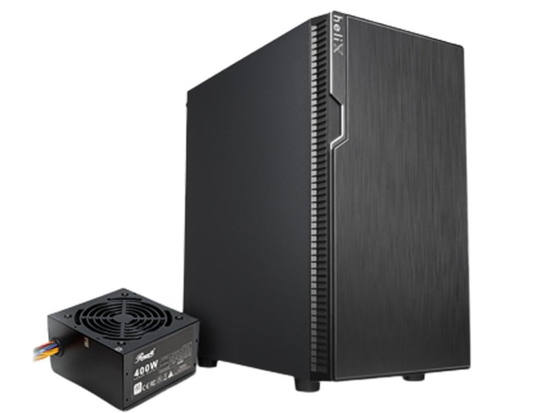 Rosewill FBM-X2-400-HELIX Micro ATX Mini Tower Desktop Gaming & Office PC Computer Case with Pre-Installed 400W Power Supply, 240mm AIO Support, 2X USB 2.0, 1 USB 3.0 - Image 1