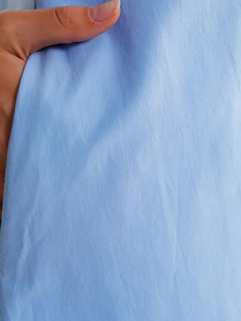 Mixray Maya Blue MIXRAY Maxi poplin dress with pockets for Women | Best Price UAE