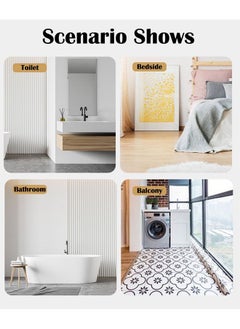 ZCM-HAPPY 2-Piece Set Of Fashion Diatom Mud Floor Mat Water-Absorbing Oil-Absorbing Kitchen Mat Door Mat Bathroom Corridor Porch Non-Slip Ultra-Absorbent Quick-Drying Non-Slip Mat 50x160CM+50x80CM  - Image 2