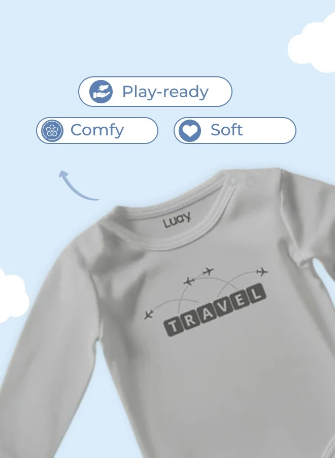 لؤي ملابس LUAY للجنسين مصنوعة من قماش الخيزران فائق النعومة بنسبة 100% مع نسيج مناسب للسفر - رمادي