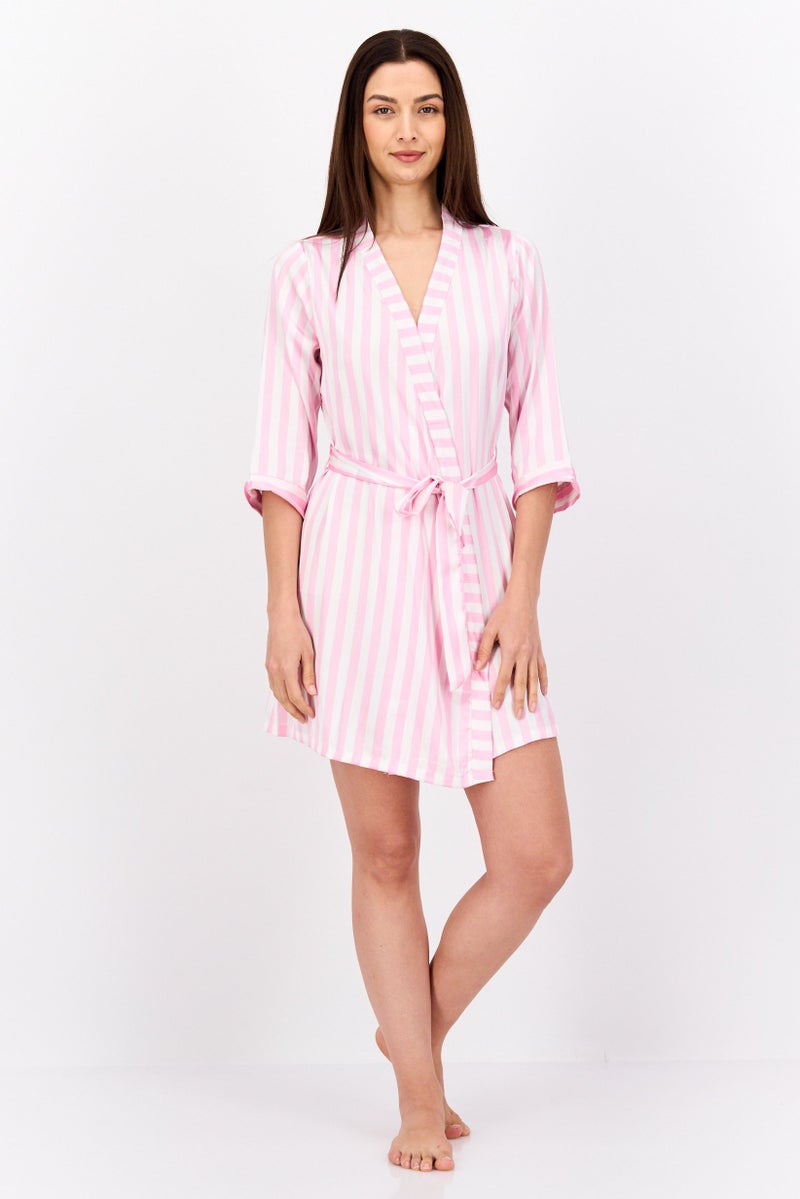 BRAVE SOUL Women Split Neck Striped 3  - Image 2