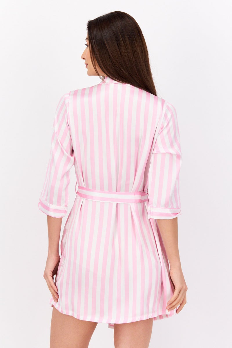 BRAVE SOUL Women Split Neck Striped 3  - Image 3