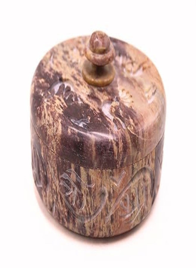 SANDSTERS VR SOURCING Handcrafted Stone Box with Intricate Bird Carving – Round Decorative Storage for Jewelry & Pooja Essentials - Image 4