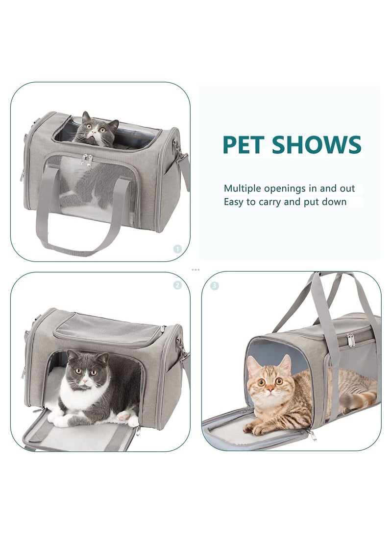 سيوسي حاملات للكلاب الأليفة قابلة للطي مع وسادة من الصوف قابلة للإزالة معتمدة من شركة Cat Carrier والقطط المتوسطة ذات الجوانب الناعمة التي يصل وزنها إلى 15 رطلاً ، 45 * 30 * 30 سم - Image 5