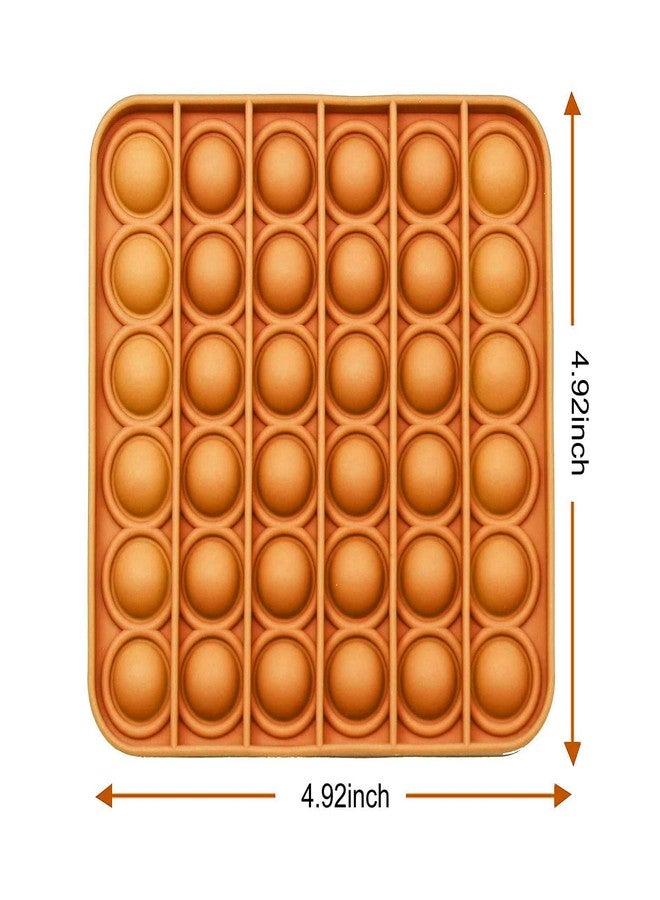 TAG3 ® Pop It Push Pop Bubble Fidget Silicone Stress Relief Toy - Square (12x12 cms) (Orange) - Image 2
