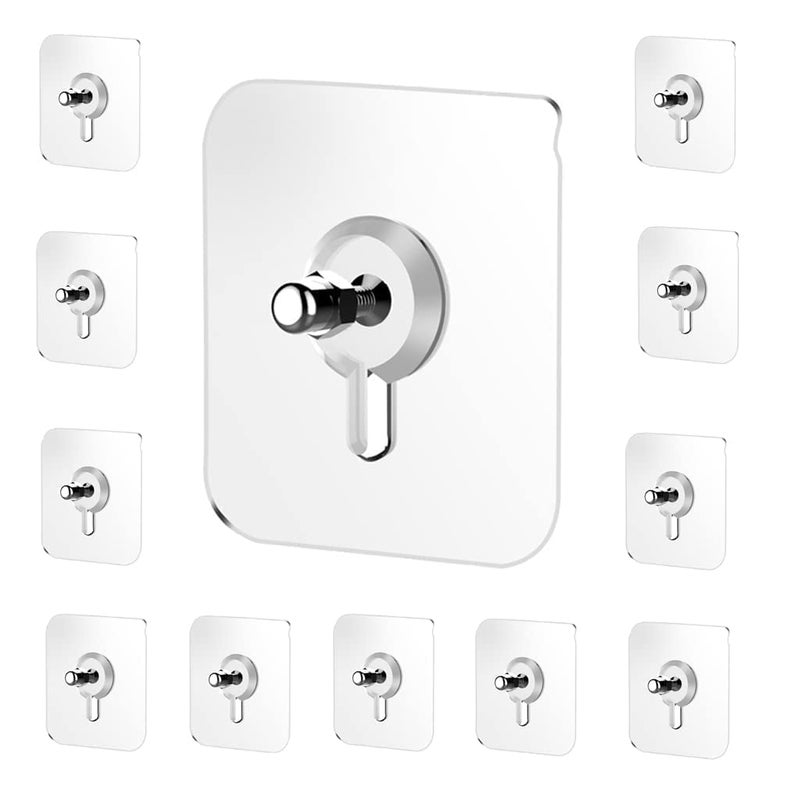 RAYMOX Adhesive Hooks Heavy Duty Photo Frame Wall Hooks, Nail Hook for Hanging Coat, Towel Robe Hook Rack Wall Mount- Bathroom and Bedroom Hooks for Wall Without Drilling (Nail Hook Trasparent 5 Pack) - Image 1