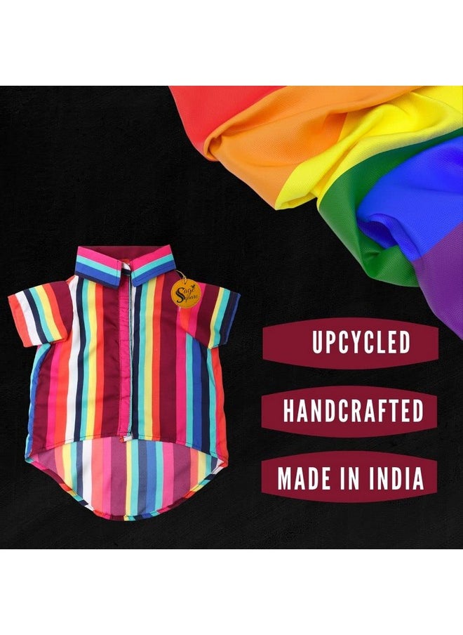 Sage Square Funky Soft Material Dog Shirt | Cool/Funky Print Pet | Soft Light Weight | Comfortable & Breathable Dog Clothing | Trendy Vest Outfit (Xxxlarge - 30 Inch) (Colorfull Stripes Print)  - Image 4