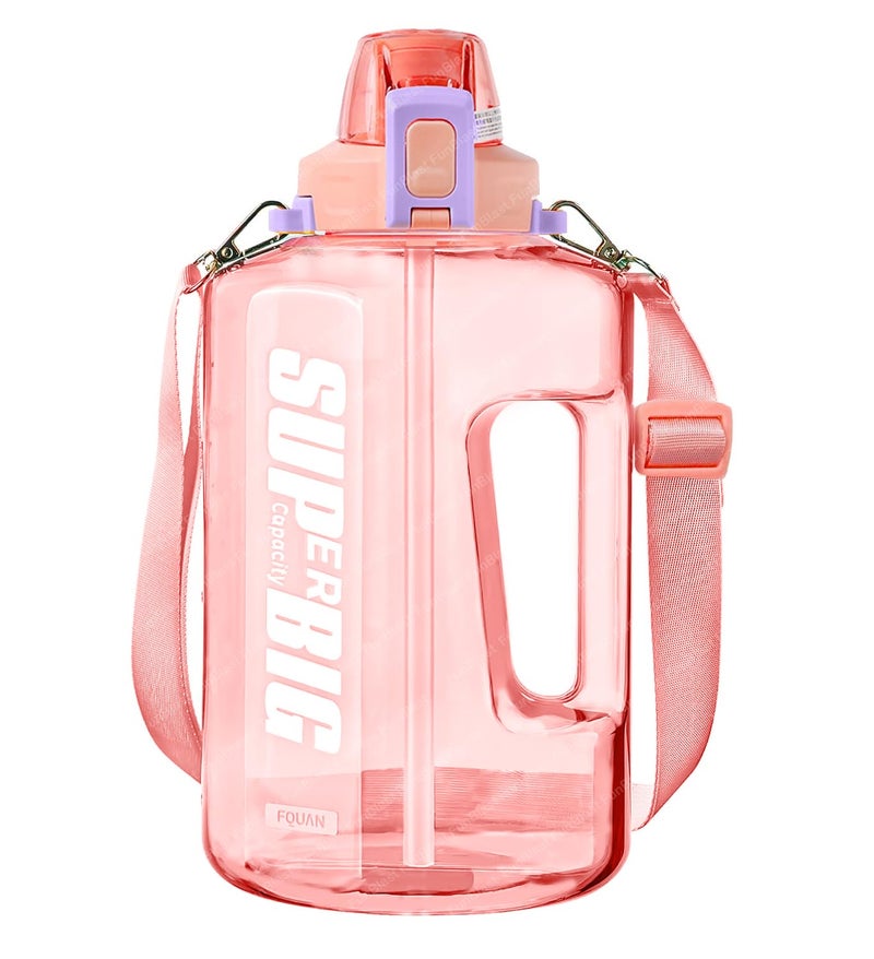 Funeiko Polypropylene Sports Water Bottle - Large Capacity Protein Shaker, Leakproof For Gym, BPA Free - 1.5 L (Pink) - Image 1