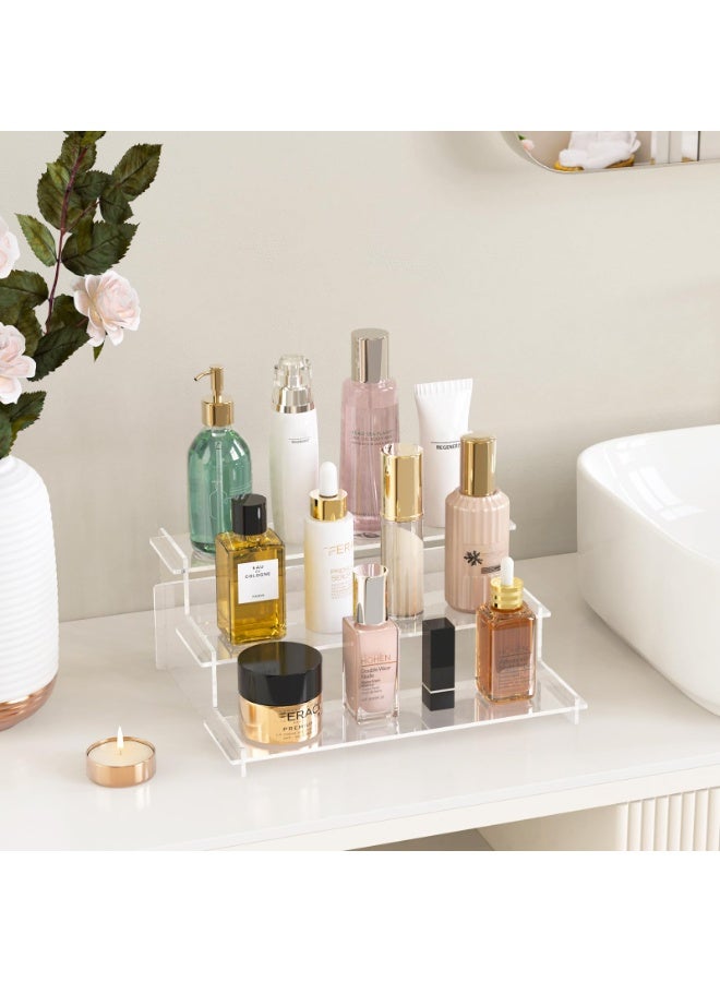 YelaJoy Acrylic Riser Display Stand, 3 Tier Cupcake Holder, Clear Perfume Organizer Stand, Display Shelf for Figures and Collection, Dessert Shelves for Party, Display Risers for Decoration and Organizer - Image 2