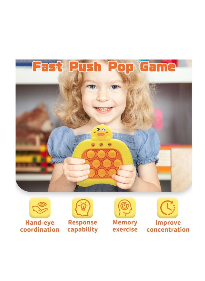 Generic - Quick Push Bubble Game, Quick Push Bubbles Game Console, Decompression Machine Games, Mini-Handheld Fast Speed Push Game, Pop Puzzle Game, Gift For Boys, Girls (Duck)-Package Shape May Vary - Image 1