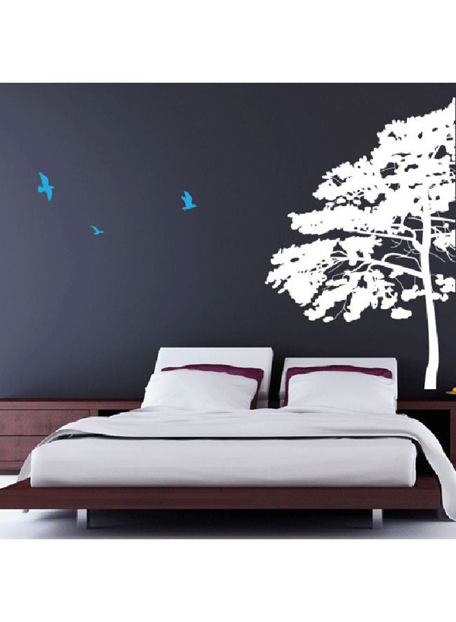 NIBEMINENT Mountain Tree Wall Decal White/Blue 60x92cm