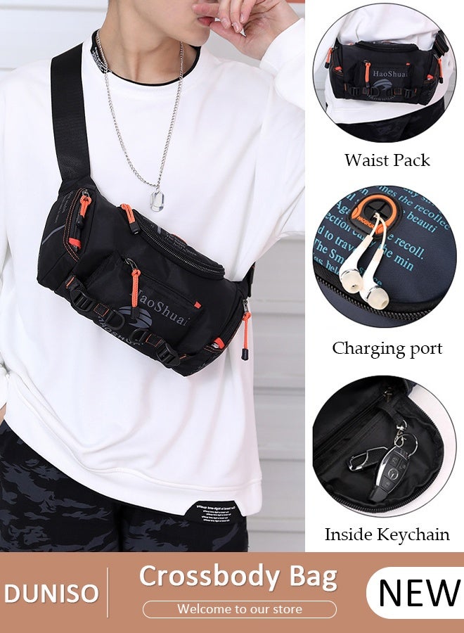 DUNISO Compact Sling Bag Waterproof Crossbody Bag Chest Shoulder Backpack with Buckle, Everyday Carry Bag Hiking Backpack Chest Pack Side Bags, Travel Hiking Chest Bag for Men and Women for Travel Sports Running Hiking - Image 1