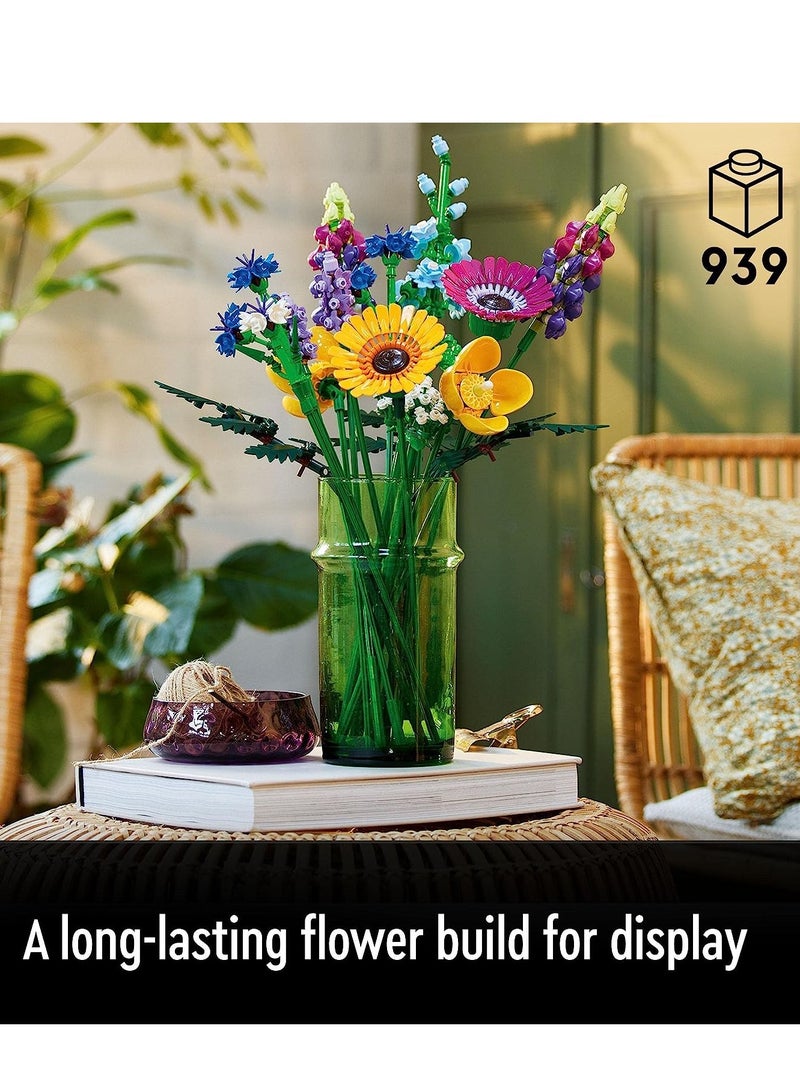 SYOSI Flower Building Blocks Kit, Artificial Flowers with Poppies and Lavender, Crafts for Adults, Home Décor, Gifts for Women, Men, Her & Him, Botanical Collection - Image 2