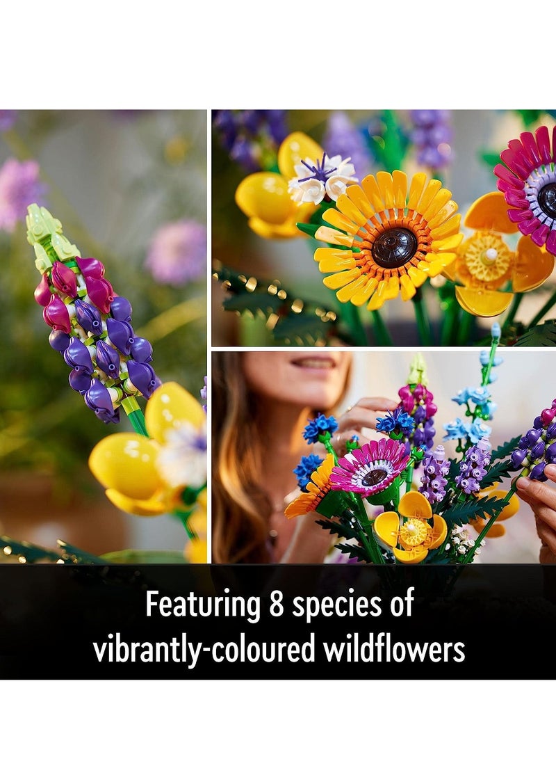 SYOSI Flower Building Blocks Kit, Artificial Flowers with Poppies and Lavender, Crafts for Adults, Home Décor, Gifts for Women, Men, Her & Him, Botanical Collection - Image 3