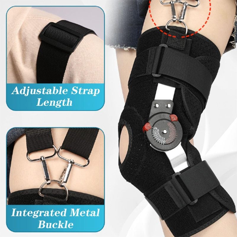 Hinged Knee Brace: Black Size S, 3D Silicone Gel Padding, Bionic Aluminum Support Frame - Bidirectional Motion Adjustment Orthopedic Support for Post-Surgical Rehabilitation, Arthritis Relief - Image 3
