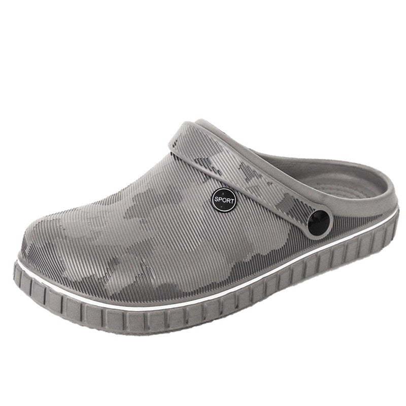 SECHRITE Mens Clogs Mules Slip on Garden Work Nurse Water Shoes for Men Waterproof Non Slip Closed Toe Clogs Sandals for Kitchen Office Beach Fishing Zuecos de Chef para Hombre Grey 47 - Image 2