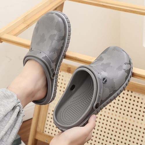 SECHRITE Mens Clogs Mules Slip on Garden Work Nurse Water Shoes for Men Waterproof Non Slip Closed Toe Clogs Sandals for Kitchen Office Beach Fishing Zuecos de Chef para Hombre Grey 47 - Image 3