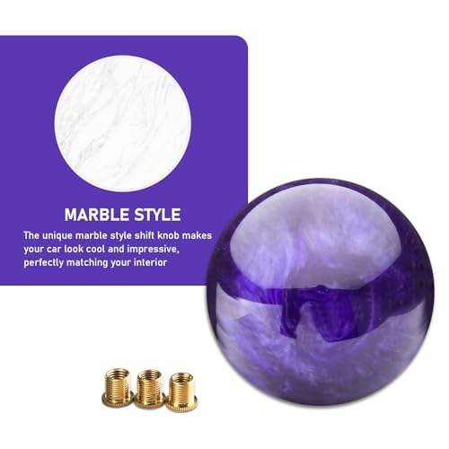 pinflaw 1 PC Automotive Modification Personalized Gearshift Head Nebula Round Spherical Shift Knob Automotive Manual or Electric Shift Knob Universal for Most Cars Purple - Image 5