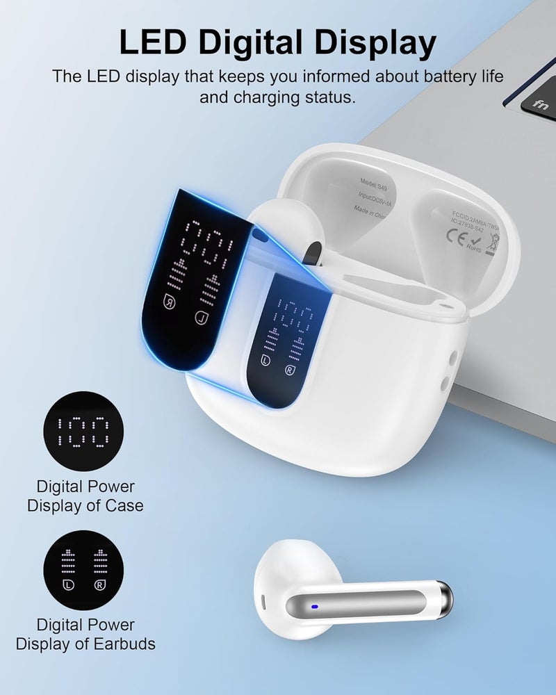 AILKIN Galaxy Wireless Ear Buds for Android Galaxy A17 A16 5G A15 A36 S25 Ultra S24, Bluetooth Headphones in Ear Earbuds for Apple iPhone 17 Pro Max Air 16e 16Pro 15 Plus 15Pro 14 13 Pixel 10 Earphones - Image 5