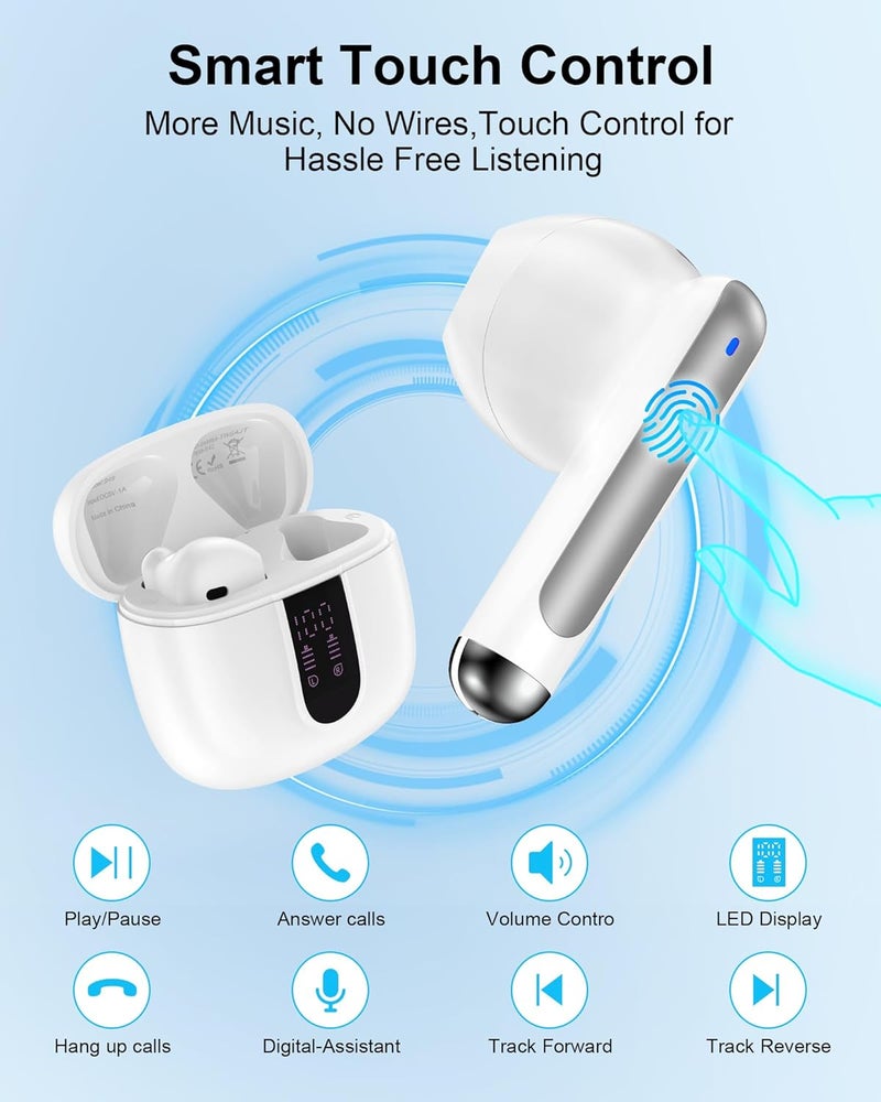 AILKIN Galaxy Wireless Ear Buds for Android Galaxy A17 A16 5G A15 A36 S25 Ultra S24, Bluetooth Headphones in Ear Earbuds for Apple iPhone 17 Pro Max Air 16e 16Pro 15 Plus 15Pro 14 13 Pixel 10 Earphones - Image 3