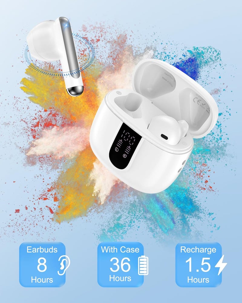 AILKIN Galaxy Wireless Ear Buds for Android Galaxy A17 A16 5G A15 A36 S25 Ultra S24, Bluetooth Headphones in Ear Earbuds for Apple iPhone 17 Pro Max Air 16e 16Pro 15 Plus 15Pro 14 13 Pixel 10 Earphones - Image 4
