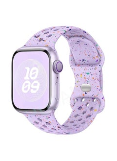 Sport Band Compatible with Apple Watch Band 42mm 44mm 45mm 46mm 49mm for Women Men, Recycled Plastic Soft Silicone Strap for iWatch Series 10 9 8 7 6 5 4 3 2 1 Ultra SE (Lavender)