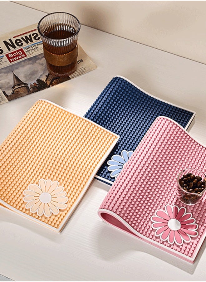 WAOKN Dish Drying Mat for Kitchen Counter, Drying Pad with Non-slip Rubber Backed, Hide Stain Anti Absorbent for Kitchen Counter, Quick Dry,  Easy Clean Waterproof Sink Liner, Heat Resistant, Fits Under Rack,Drying Mat for Coffee Machine Dish Rack (Yellow  )  - Image 4