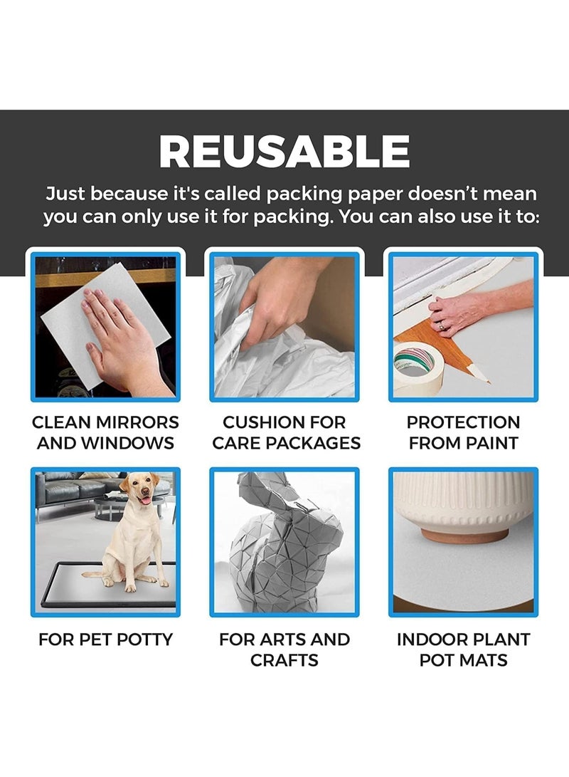 Shinok Packing Paper Sheets for Moving 31in x 21.5 in, 100 Sheets Newsprint Packing Paper for Moving Supplies, Shipping, Wrapping and Box Filler 4.3Lbs - Image 4