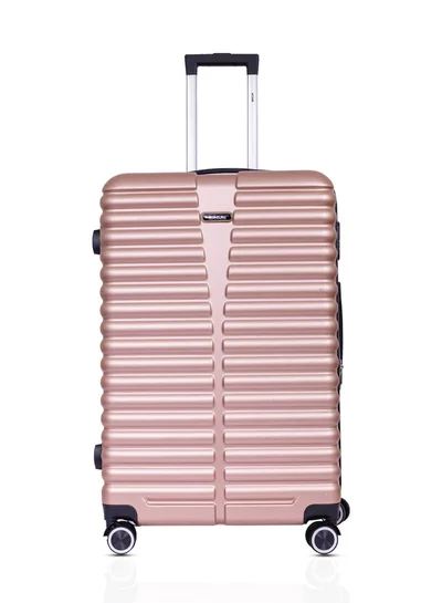 MNUK Destiny Checked Luggage | Hardside Soft Handle Trolley with TSA Lock |Double 360° 4 Wheeler|Large-28 Inch, Gold
