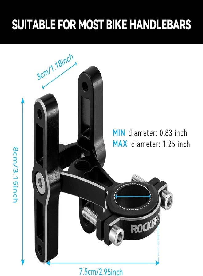 ROCKBROS Bike Bottle Cage Adapter Bicycle Seatpost Handlebar Water Bottle Mount Holder Adjustable Aluminum Bottle Cage for MTB Road Bike Beach Cruiser Black, 2 pieces - Image 4