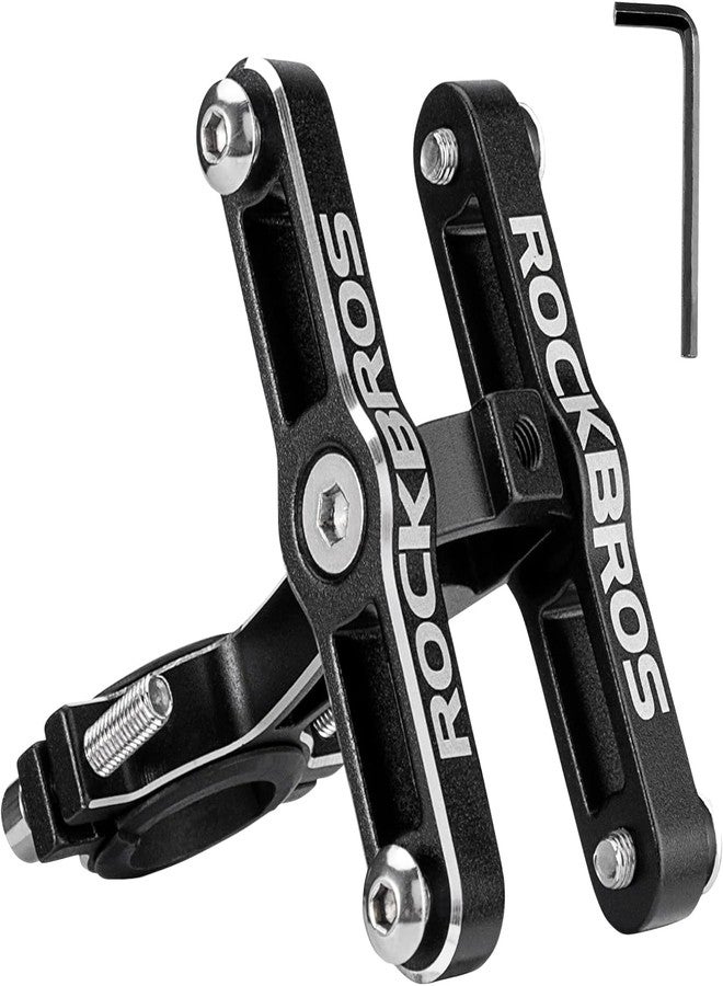 ROCKBROS Bike Bottle Cage Adapter Bicycle Seatpost Handlebar Water Bottle Mount Holder Adjustable Aluminum Bottle Cage for MTB Road Bike Beach Cruiser Black, 2 pieces - Image 1