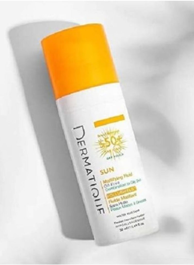 Dermatique - Sun Mattifying Fluid SPF 50+ Sunscreen Oil-Free Sun Block 50ml - Image 1
