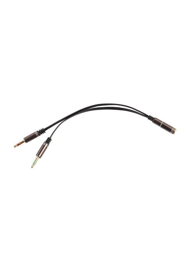 NIBEMINENT 1-Female To 2-Male Audio Cable Adapter Black 