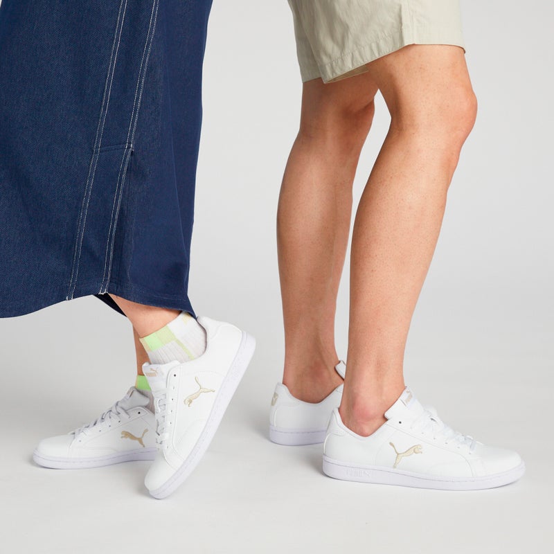 PUMA Smash Cat Leather Unisex White Sneakers - Image 2